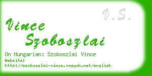 vince szoboszlai business card